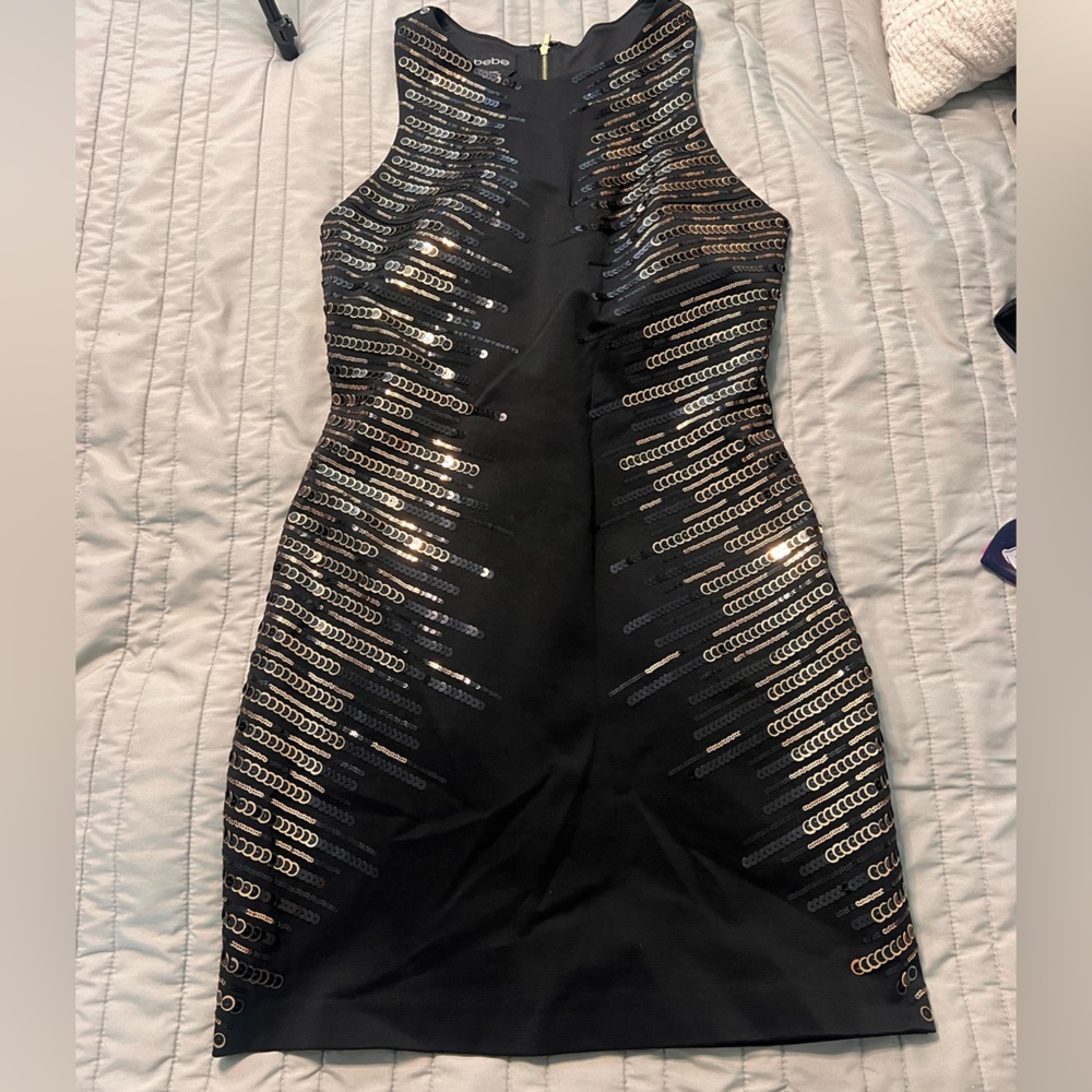 Bebe Black mini sequin dress